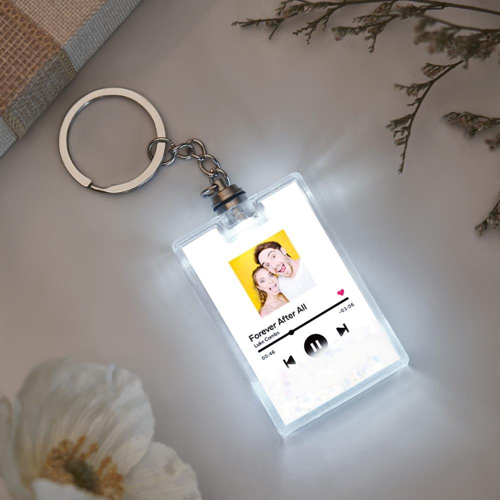 Custom Photo Scannable Spotify Code Illuminated Quicksand Keychain Gift for Any Occasion - yournamenecklaceuk