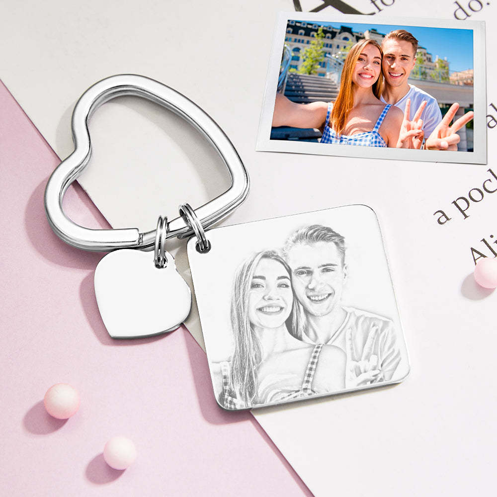 Custom Spotify Calendar Custom Calendar Photo Keychain Anniversary Gifts Heart Shape Keychain Couple Gift - yournamenecklaceuk