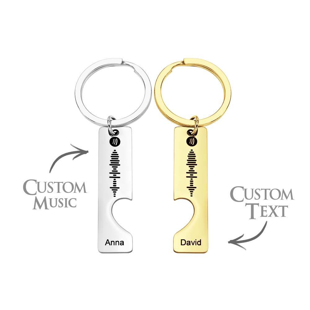 Custom Text Scannable Spotify Code Keychain 2pcs a Set - yournamenecklaceuk