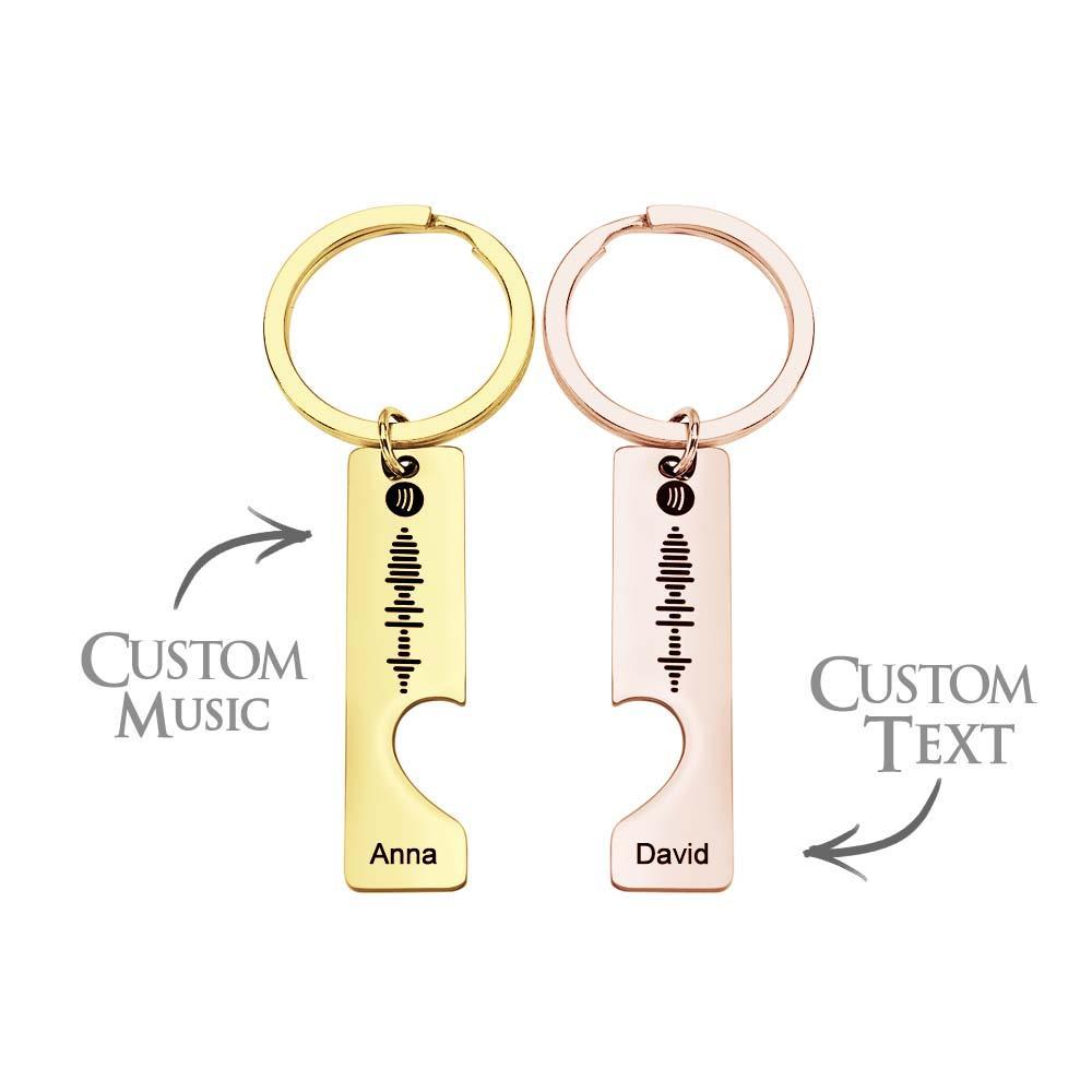 Custom Text Scannable Spotify Code Keychain 2pcs a Set - yournamenecklaceuk