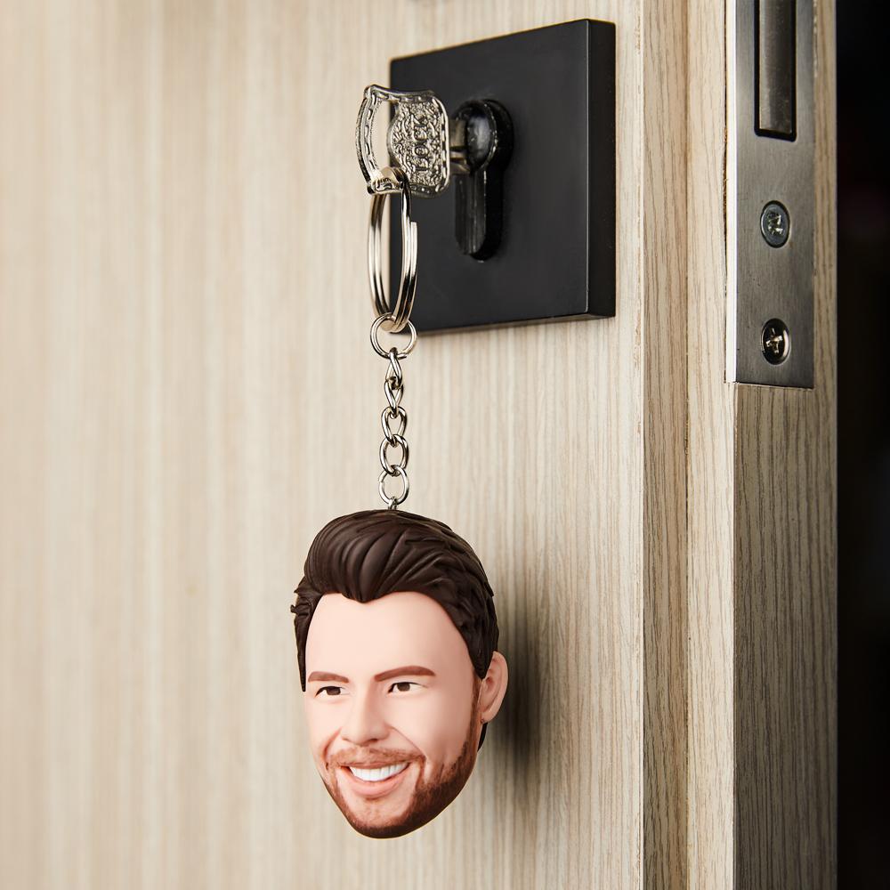 Custom Bobblehead Keychain Personalized head 2.36in - yournamenecklaceuk