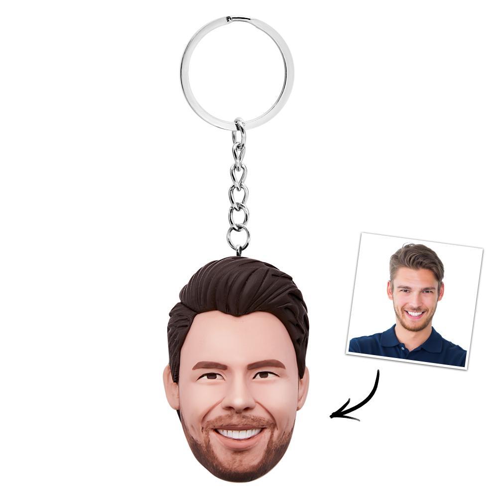 Custom Bobblehead Keychain Personalized head 2.36in - yournamenecklaceuk