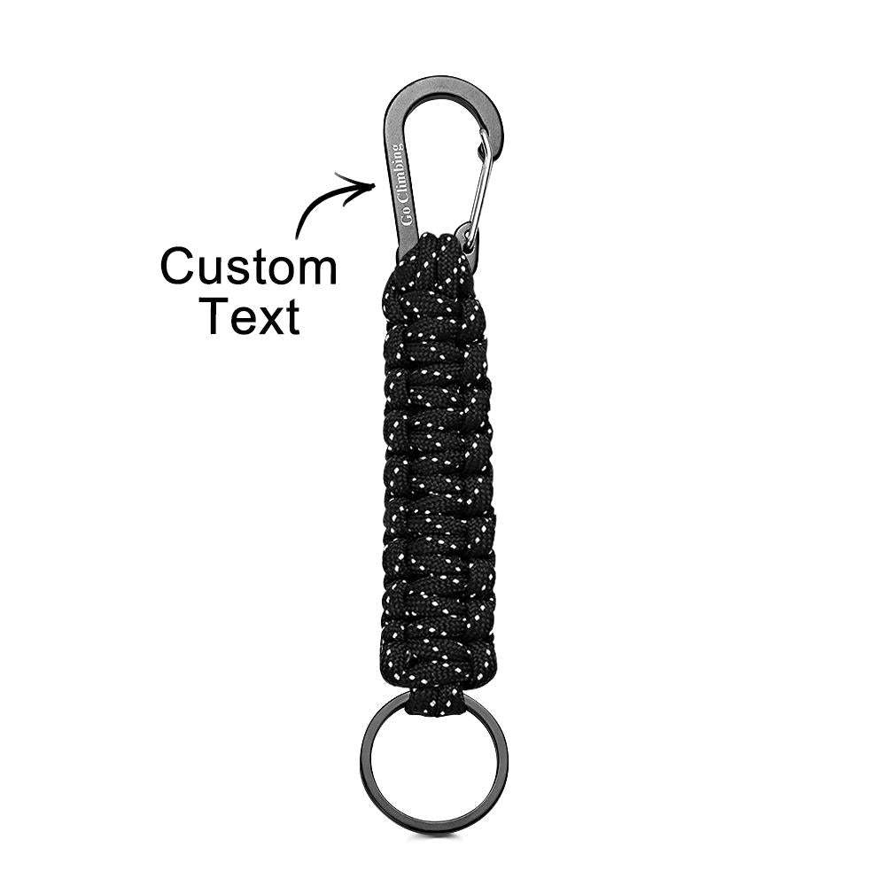 Engraved Keychain With Carabiner Unique Braided Paracord Keychain For Men - yournamenecklaceuk