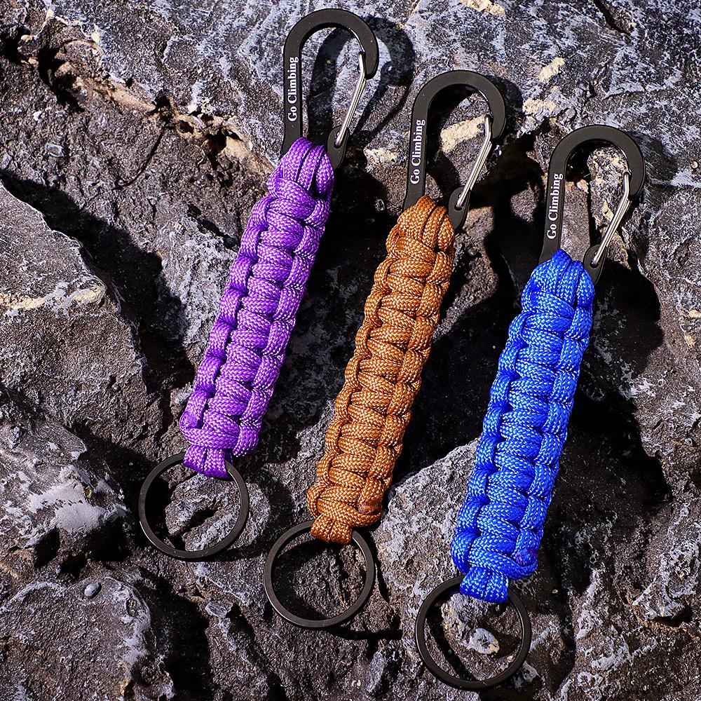 Engraved Keychain With Carabiner Creative Braided Paracord Keychain For Men - yournamenecklaceuk