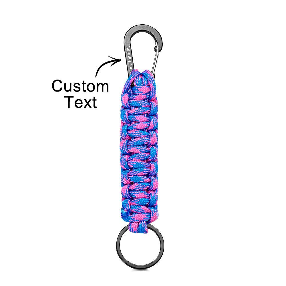 Engraved Keychain With Carabiner Unique Braided Paracord Keychain For Men - yournamenecklaceuk