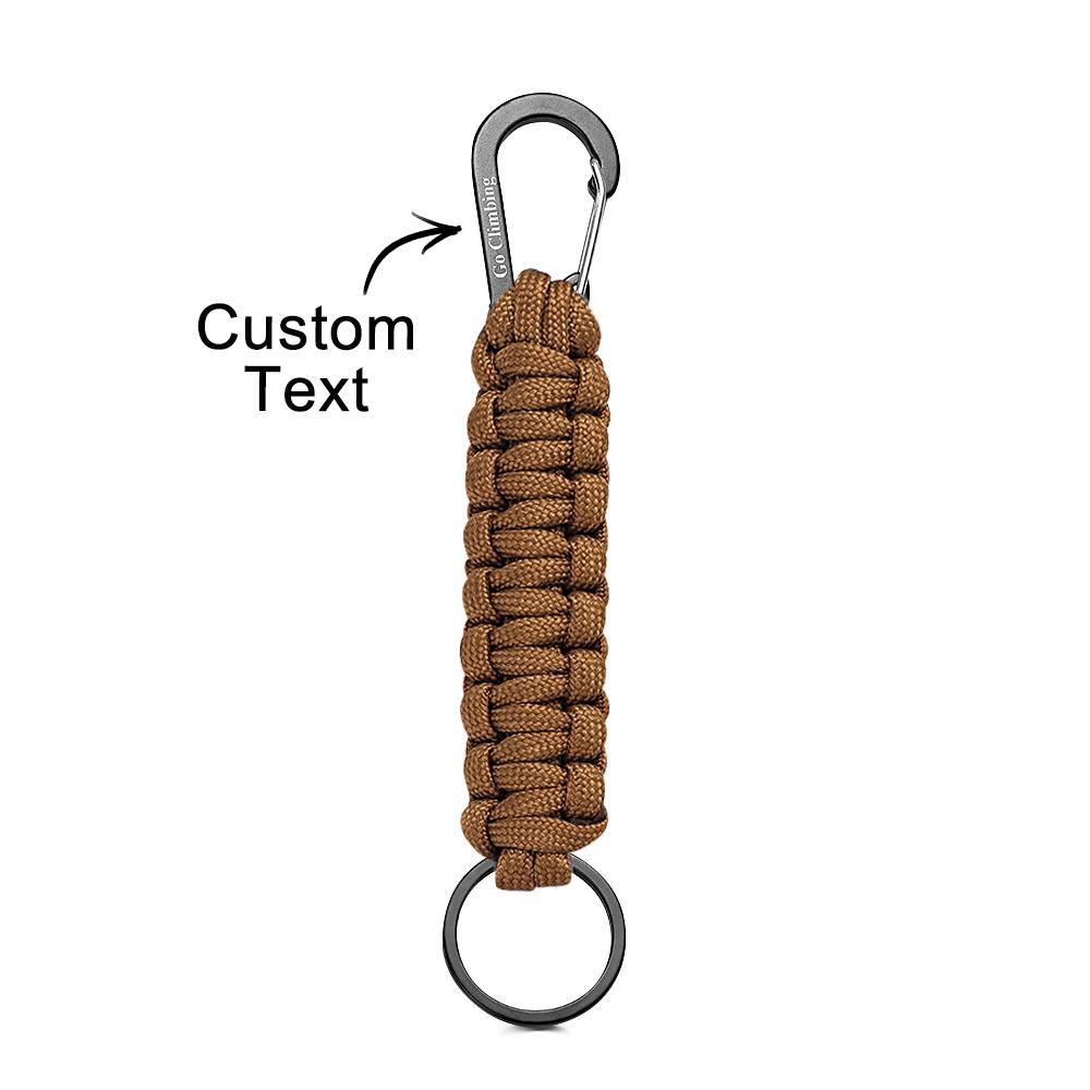 Engraved Keychain With Carabiner Creative Braided Paracord Keychain For Men - yournamenecklaceuk