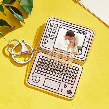 Custom Photo Acrylic Laptop Keychain Valentine's Day Gifts - yournamenecklaceuk