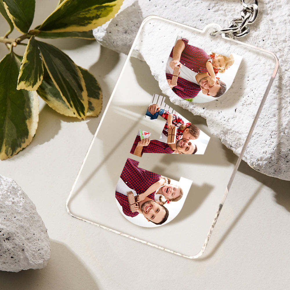 Personalized Photo Acrylic Keychain Father's Day Special Gift For DAD - yournamenecklaceuk