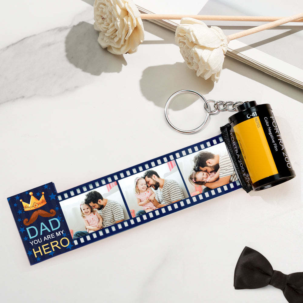 Custom Photo Camera Keychain Dad You Are My Hero Film Roll Keychain Father's Day Gift - yournamenecklaceuk