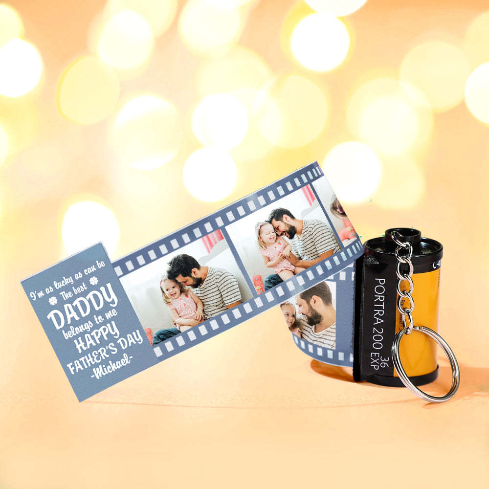 Personalized Photo Camera Keychain Thoughtful Film Roll Keychain Gift For Dad - yournamenecklaceuk