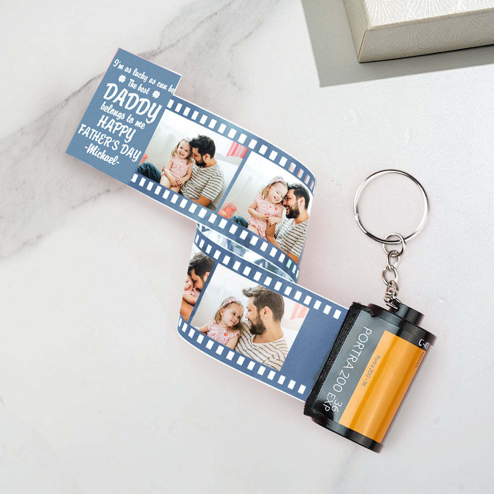 Personalized Photo Camera Keychain Thoughtful Film Roll Keychain Gift For Dad - yournamenecklaceuk