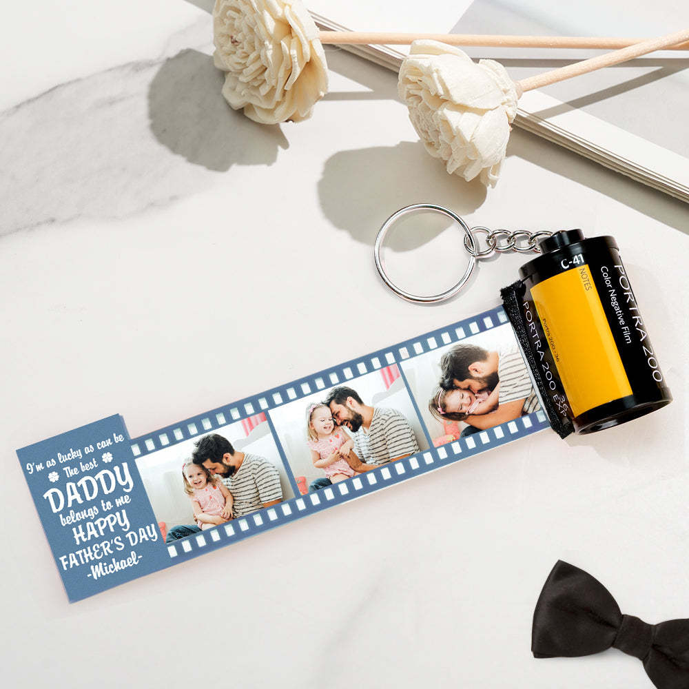 Personalized Photo Camera Keychain Thoughtful Film Roll Keychain Gift For Dad - yournamenecklaceuk