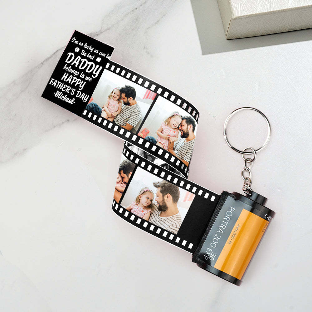 Personalized Photo Camera Keychain Thoughtful Film Roll Keychain Gift For Dad - yournamenecklaceuk