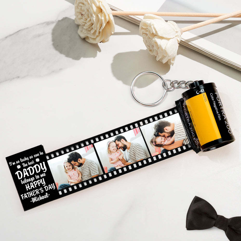 Personalized Photo Camera Keychain Thoughtful Film Roll Keychain Gift For Dad - yournamenecklaceuk