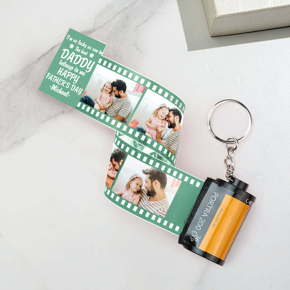 Personalized Photo Camera Keychain Thoughtful Film Roll Keychain Gift For Dad - yournamenecklaceuk