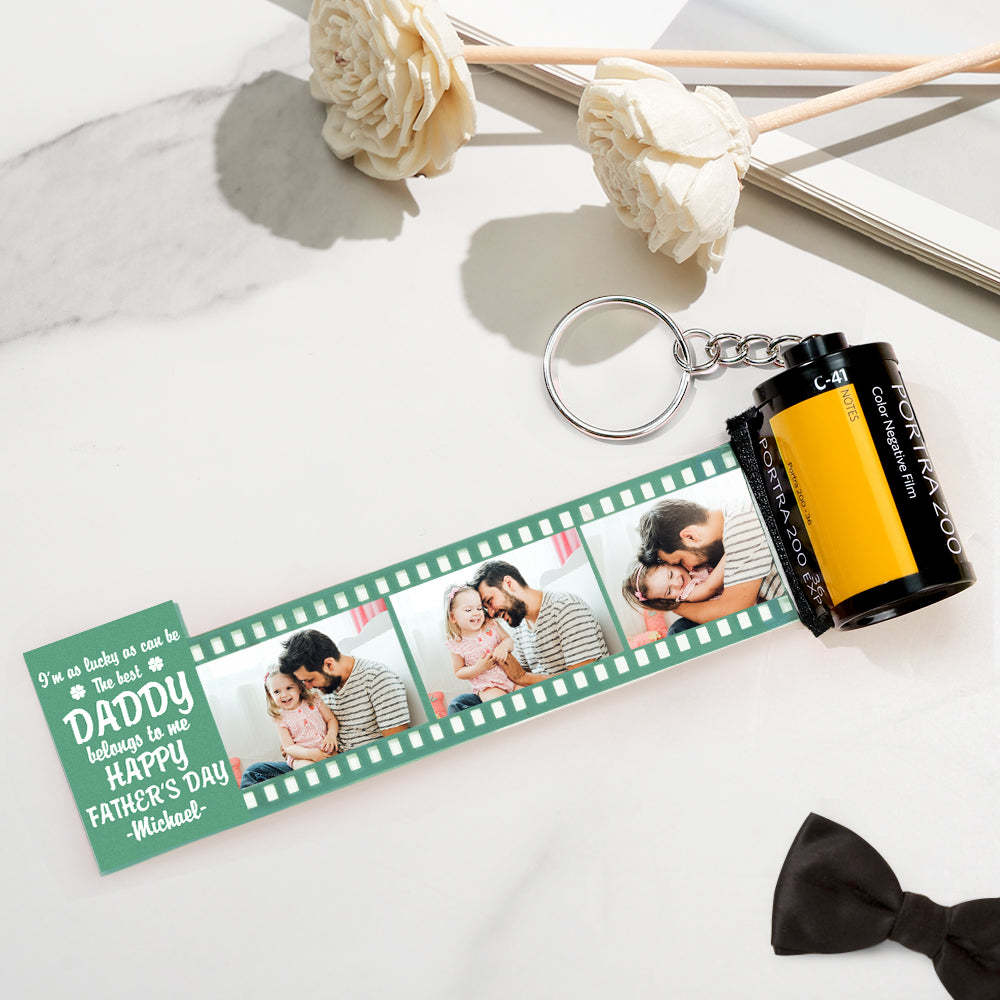 Personalized Photo Camera Keychain Thoughtful Film Roll Keychain Gift For Dad - yournamenecklaceuk