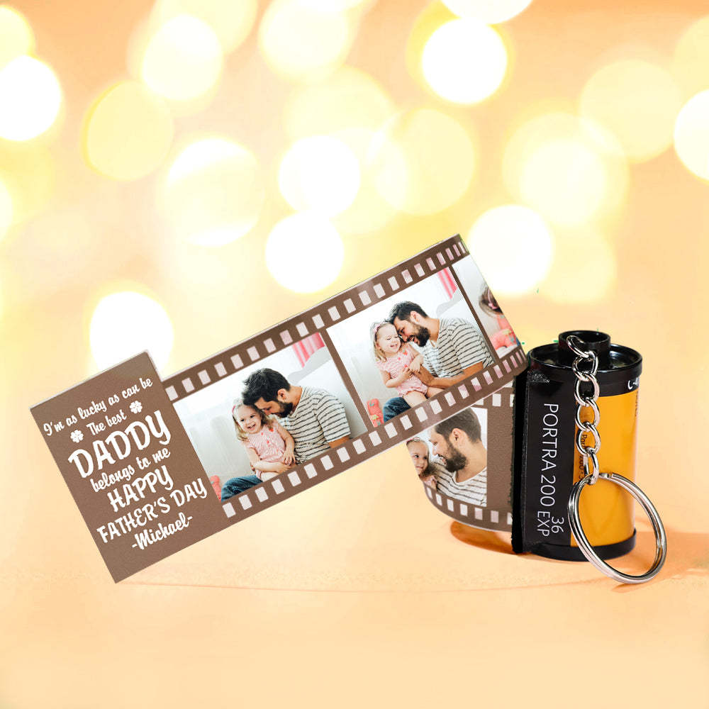 Personalized Photo Camera Keychain Thoughtful Film Roll Keychain Gift For Dad - yournamenecklaceuk