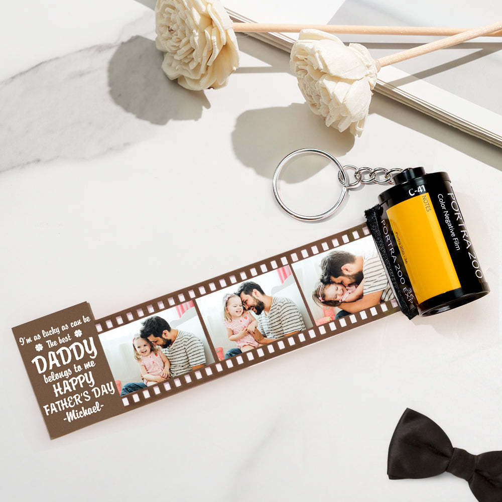 Personalized Photo Camera Keychain Thoughtful Film Roll Keychain Gift For Dad - yournamenecklaceuk