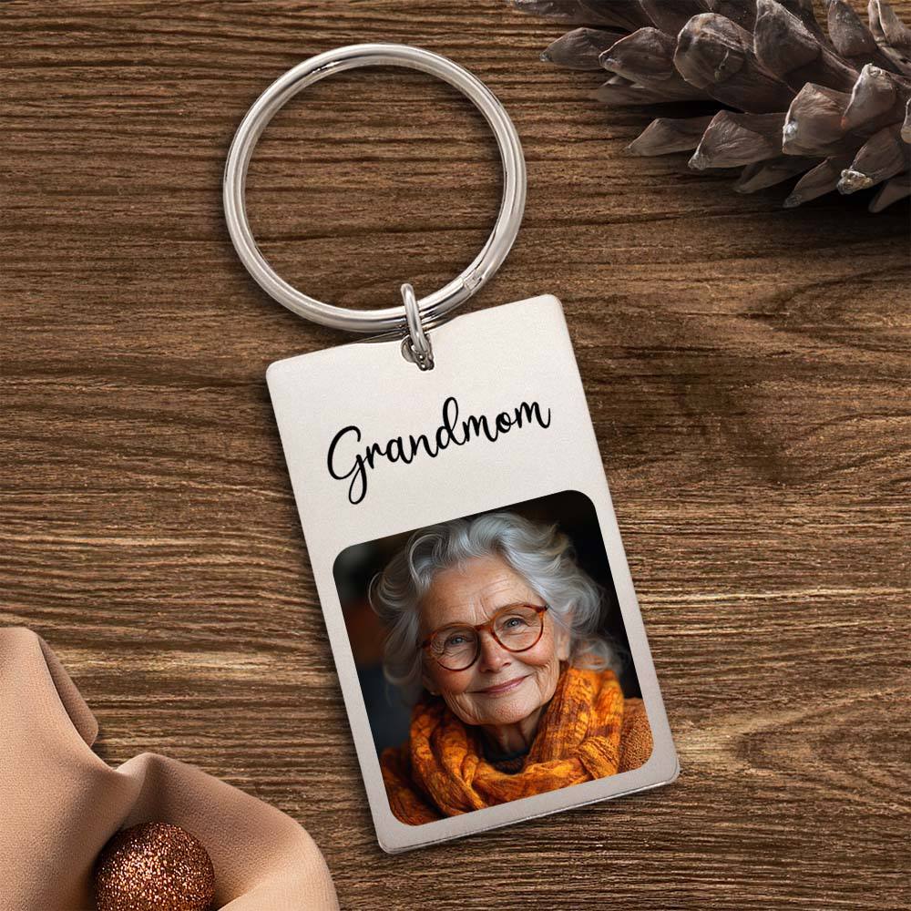 Custom Photo Keychain Sympathy Gift Loss Mother's Lovre Memory Gift for Loss of Grandmother - yournamenecklaceuk