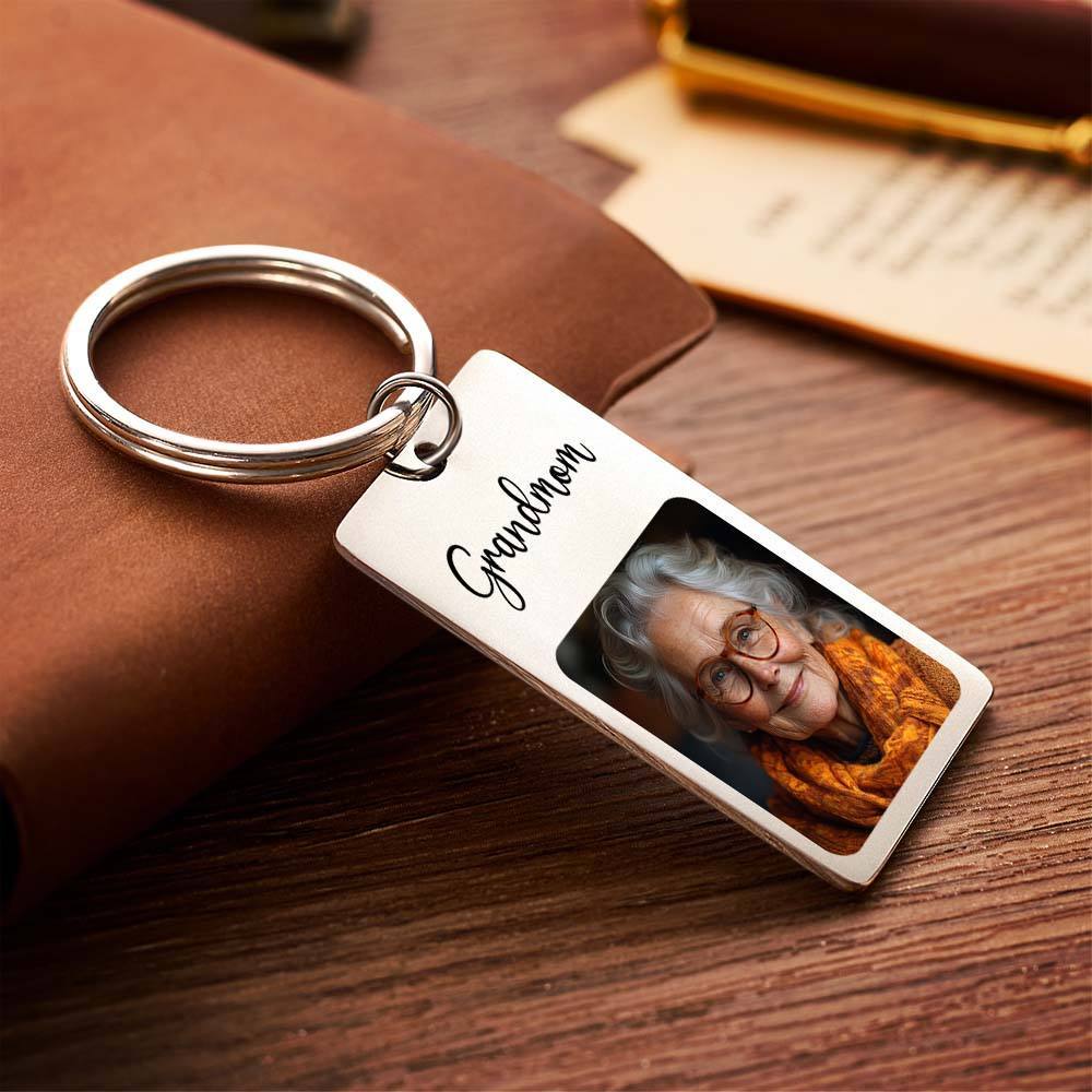 Custom Photo Keychain Sympathy Gift Loss Mother's Lovre Memory Gift for Loss of Grandmother - yournamenecklaceuk