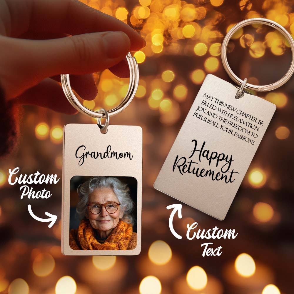Custom Photo Keychain Sympathy Gift Loss Mother's Lovre Memory Gift for Loss of Grandmother - yournamenecklaceuk