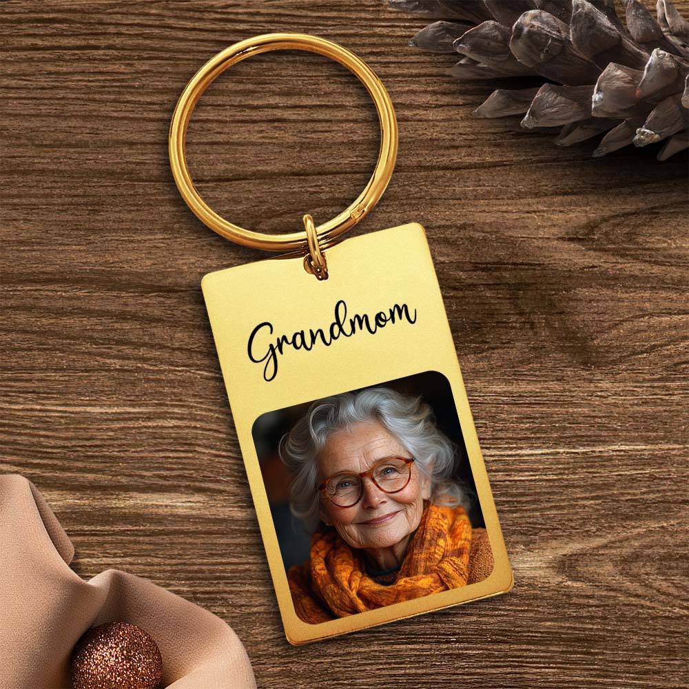 Custom Photo Keychain Sympathy Gift Loss Mother's Lovre Memory Gift for Loss of Grandmother - yournamenecklaceuk
