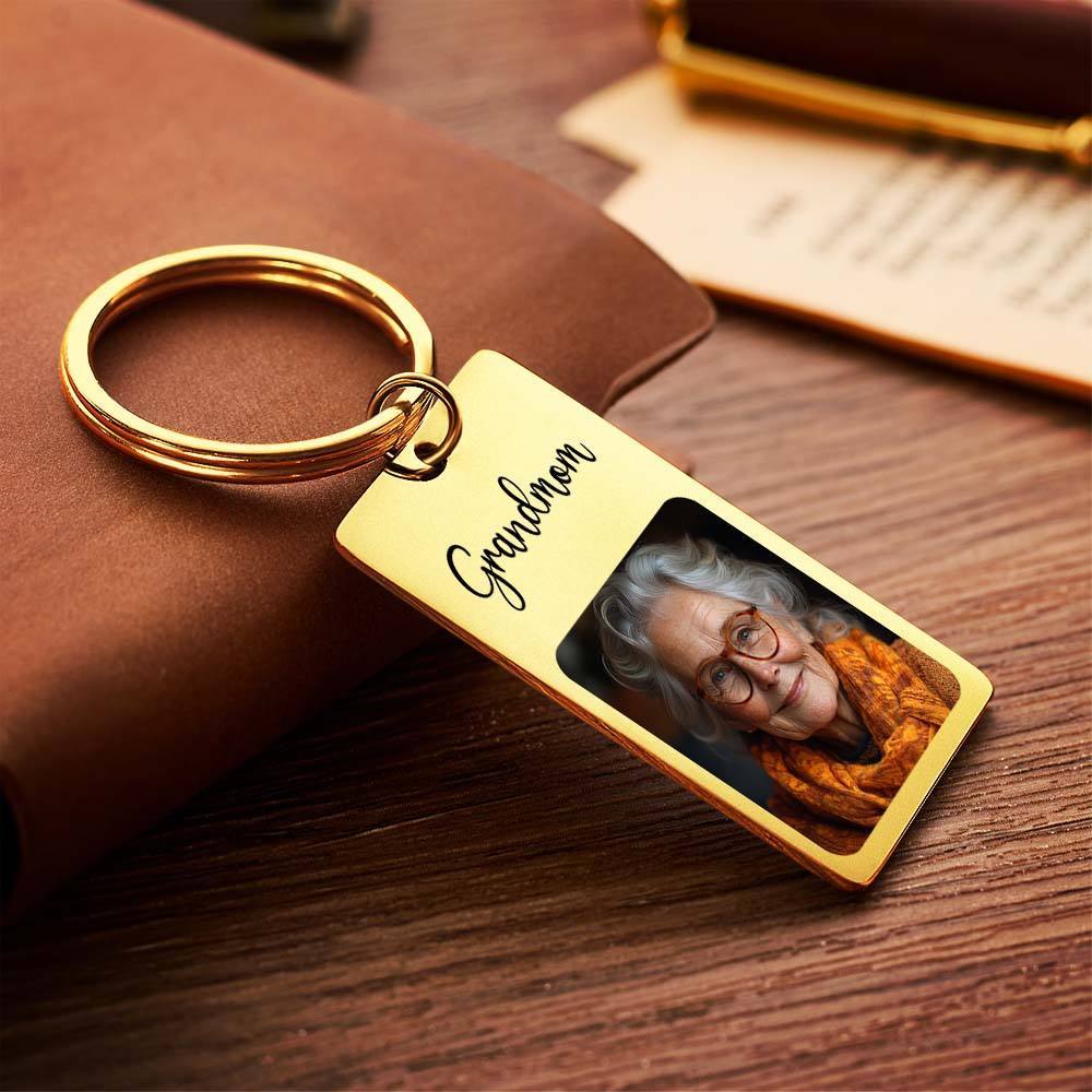 Custom Photo Keychain Sympathy Gift Loss Mother's Lovre Memory Gift for Loss of Grandmother - yournamenecklaceuk