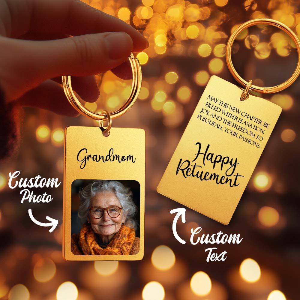 Custom Photo Keychain Sympathy Gift Loss Mother's Lovre Memory Gift for Loss of Grandmother - yournamenecklaceuk