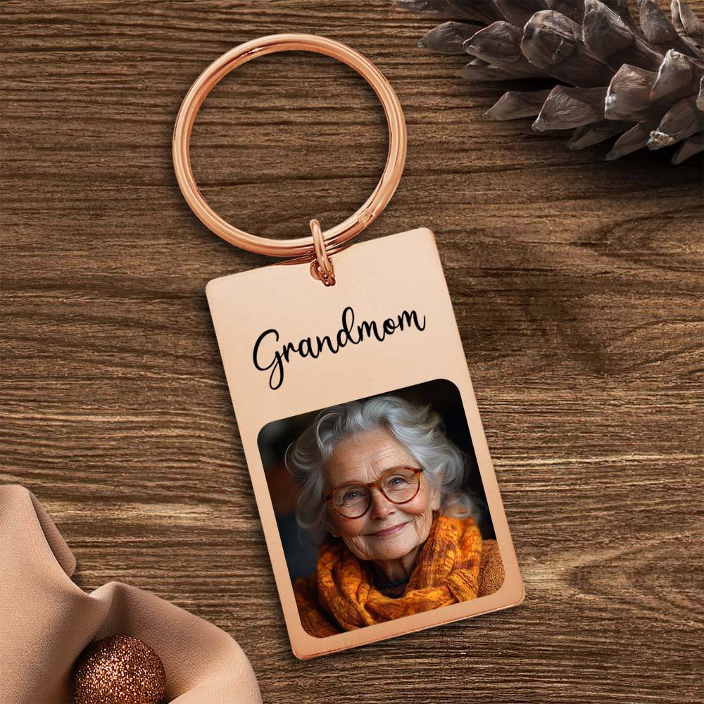 Custom Photo Keychain Sympathy Gift Loss Mother's Lovre Memory Gift for Loss of Grandmother - yournamenecklaceuk