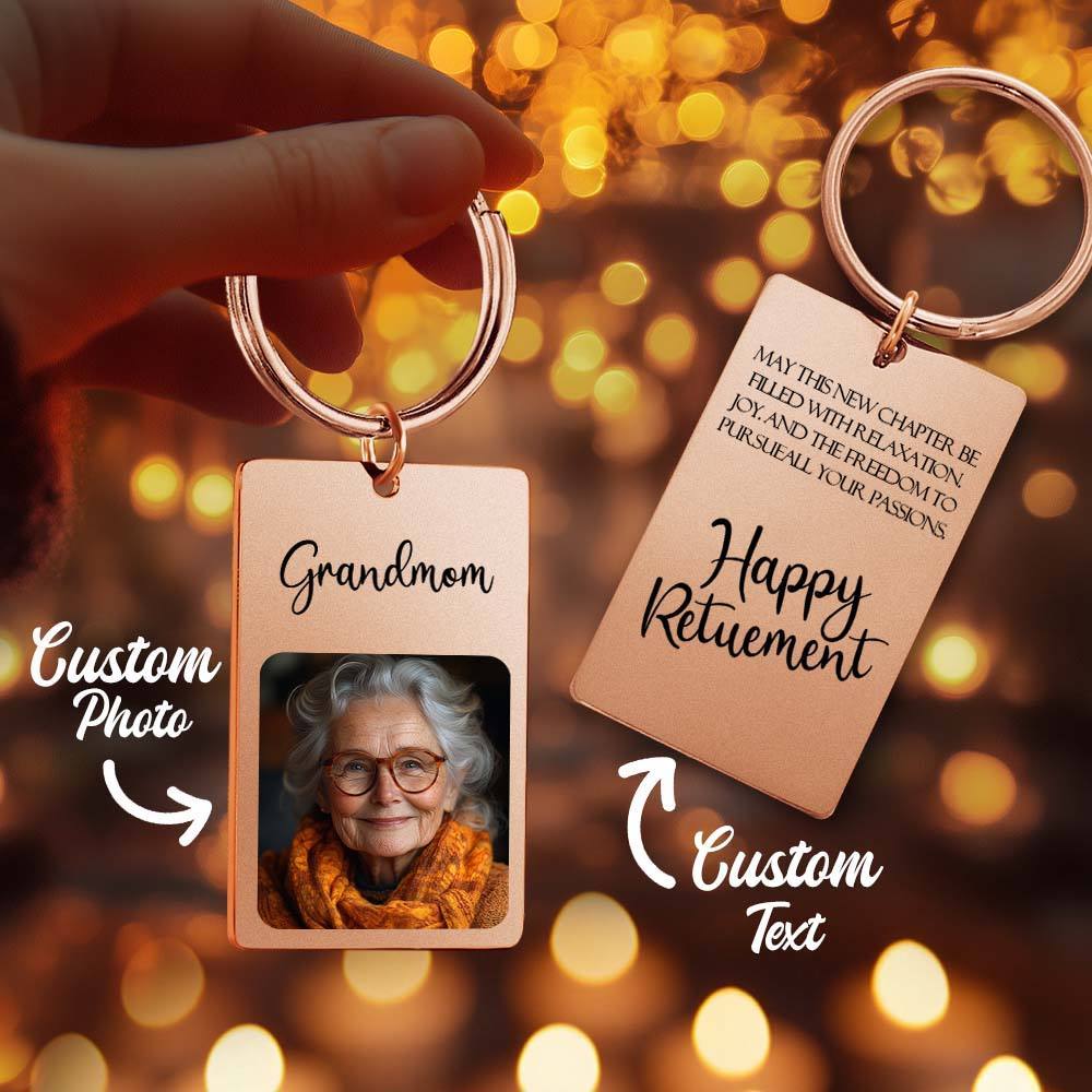 Custom Photo Keychain Sympathy Gift Loss Mother's Lovre Memory Gift for Loss of Grandmother - yournamenecklaceuk
