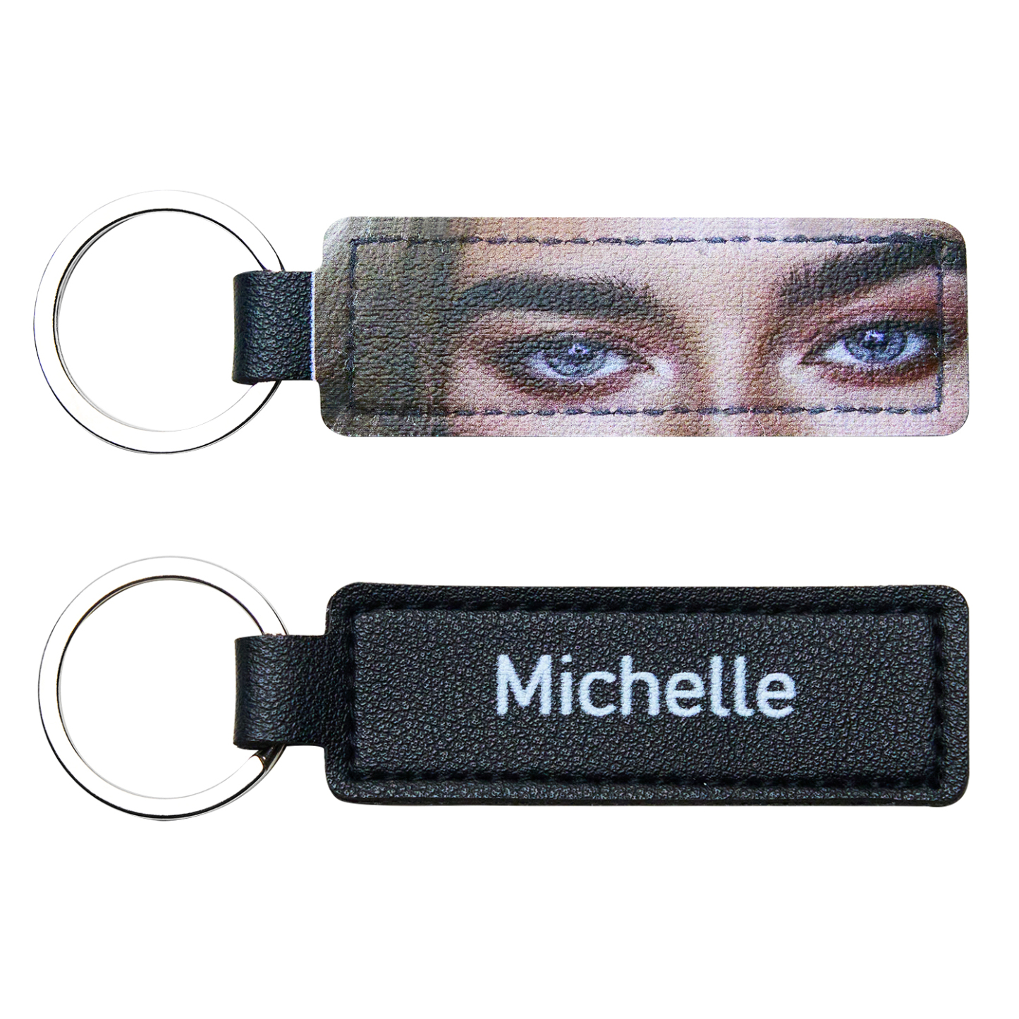 Colored Eyes Keychain Custom Keychain Leather Keychain Can Engraved -  NameNecklaceUK