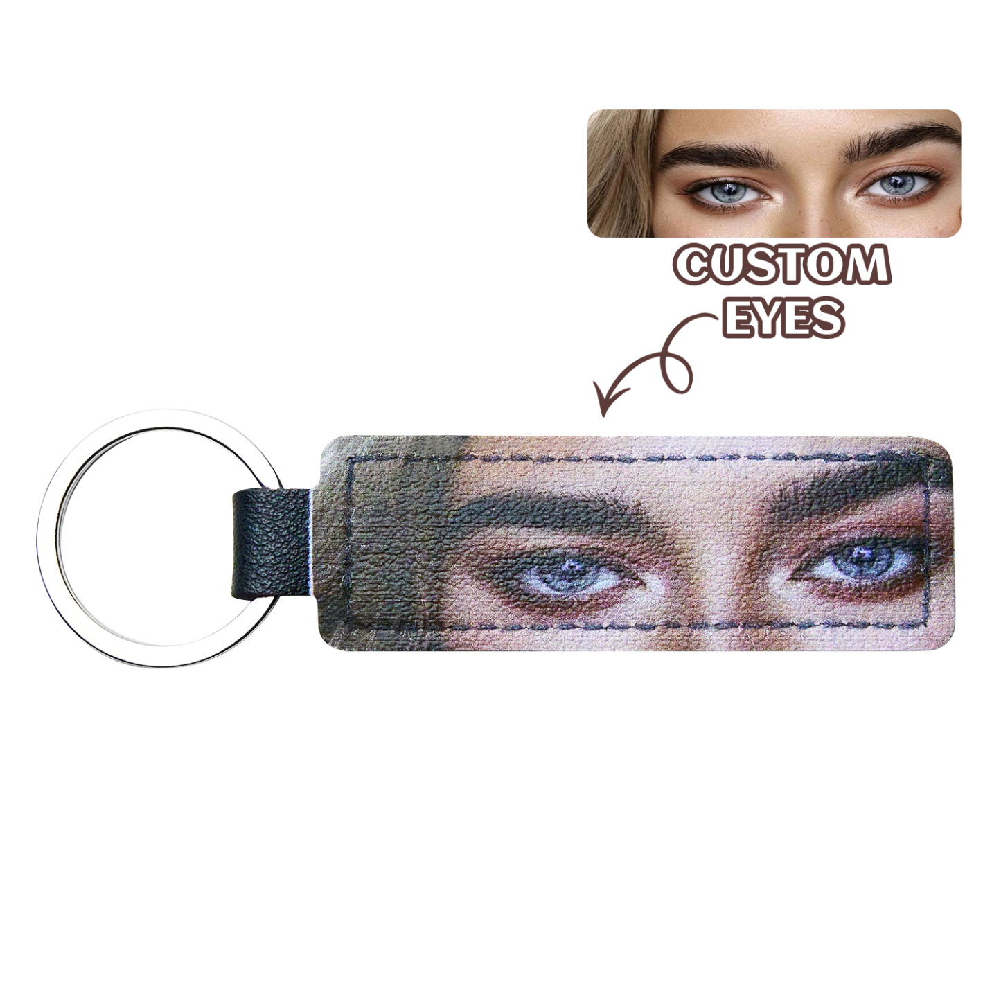 Colored Eyes Keychain Custom Keychain Leather Keychain Can Engraved -  NameNecklaceUK