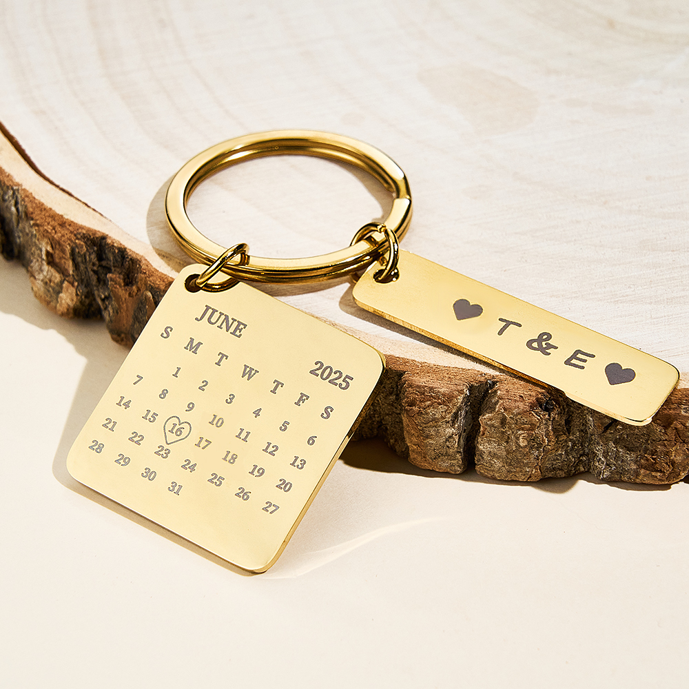 Custom Date Calendar Keychain Personalized Engraved Calendar Keyring  Significant Date Marker Birthday Anniversary Gift -  NameNecklaceUK