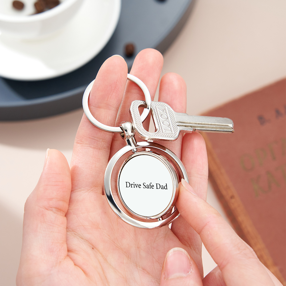 Personalized Double-Sided Photo Spinning Keychain Custom Rotating Picture Keyring Two Photos or Personalized Quote Option Christmas Gifts -  NameNecklaceUK