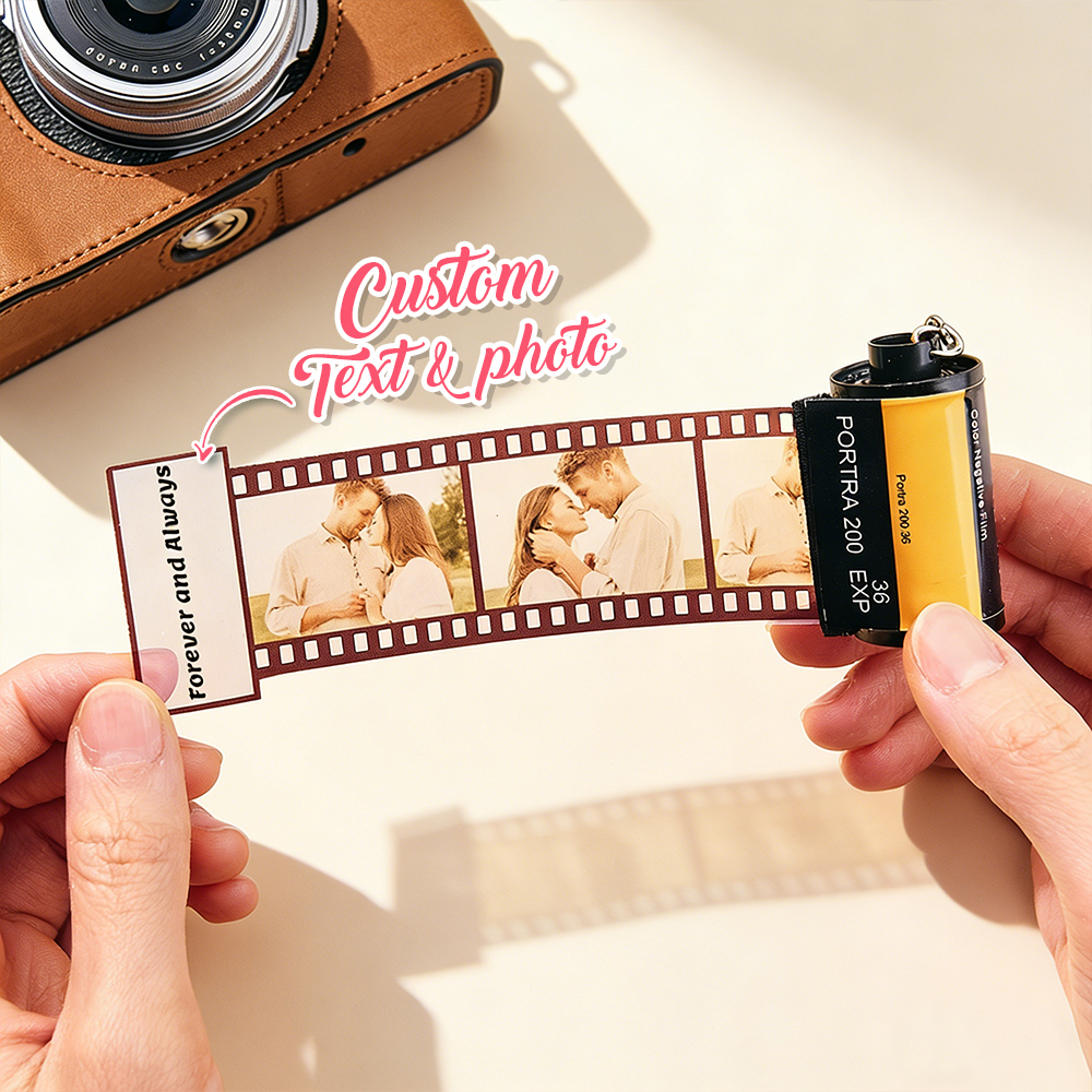 Custom Photo and Message Film Roll Keychain Personalized Photo Memory Film Keychain Photo Reel Keychain Valentine's Day Gift -  NameNecklaceUK