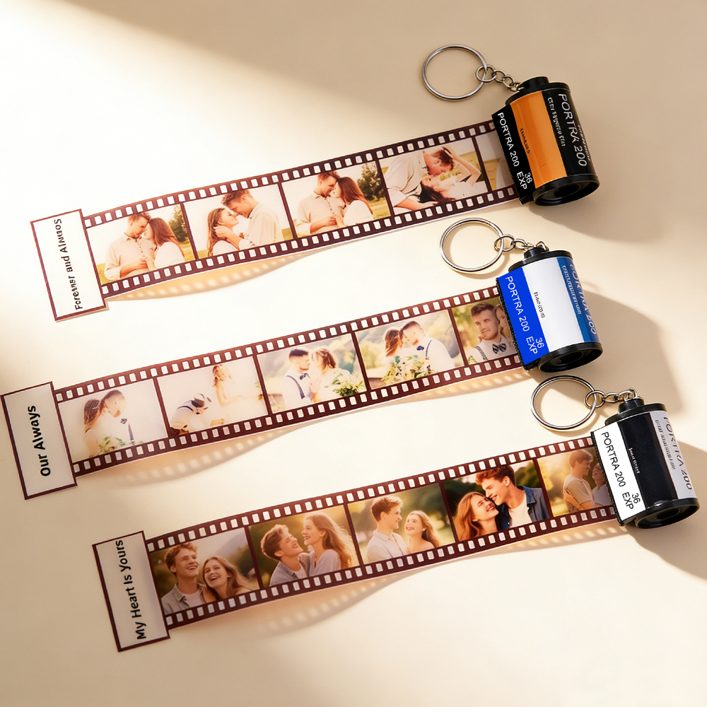 Custom Photo and Message Film Roll Keychain Personalized Photo Memory Film Keychain Photo Reel Keychain Valentine's Day Gift -  NameNecklaceUK