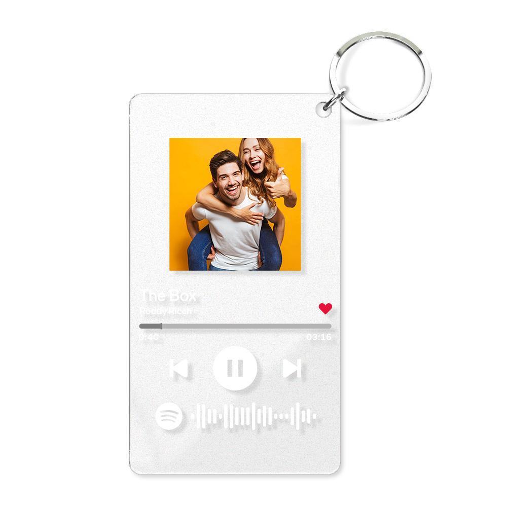 Scannable Spotify Code Plaque Keychain Music and Photo Acrylic, Song Keychain Gifts - soufeelus