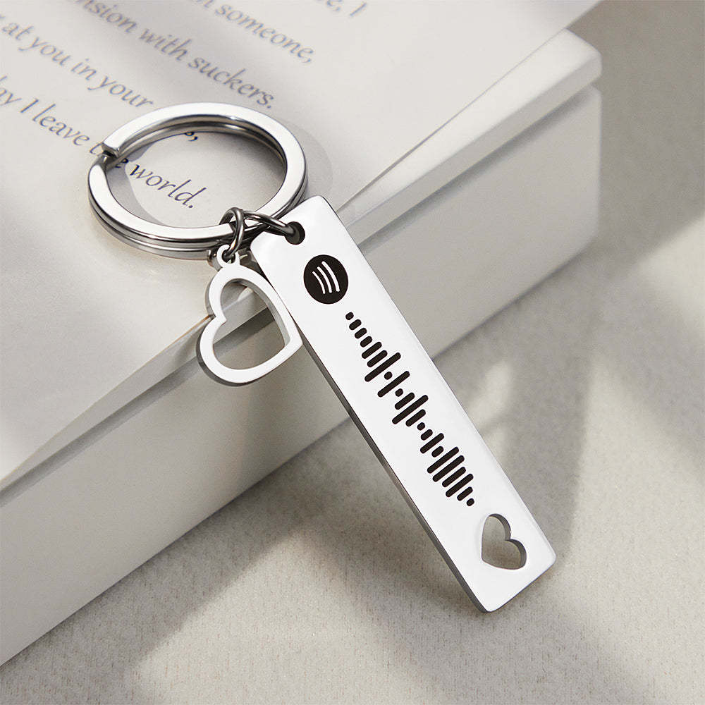Custom Scannable Spotify Code Keychain Heart-shaped Creative Gifts - yournamenecklaceuk