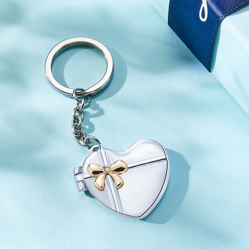 Custom Photo Keychain Double Photo Frame Heart-shaped Keychain Commemorative Gift - yournamenecklaceuk