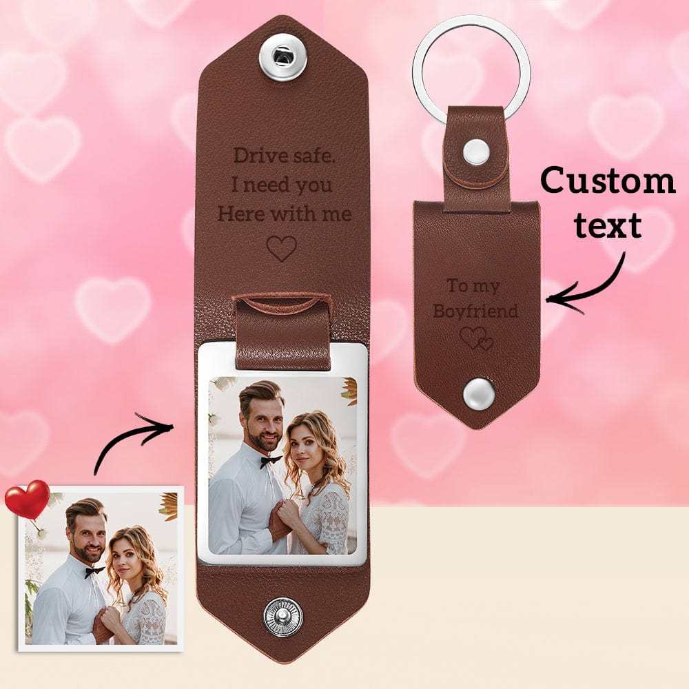 Couple Gifts Custom Leather Keychain Personalized Engrave Keychain Anniversary Gift For Couple - yournamenecklaceuk