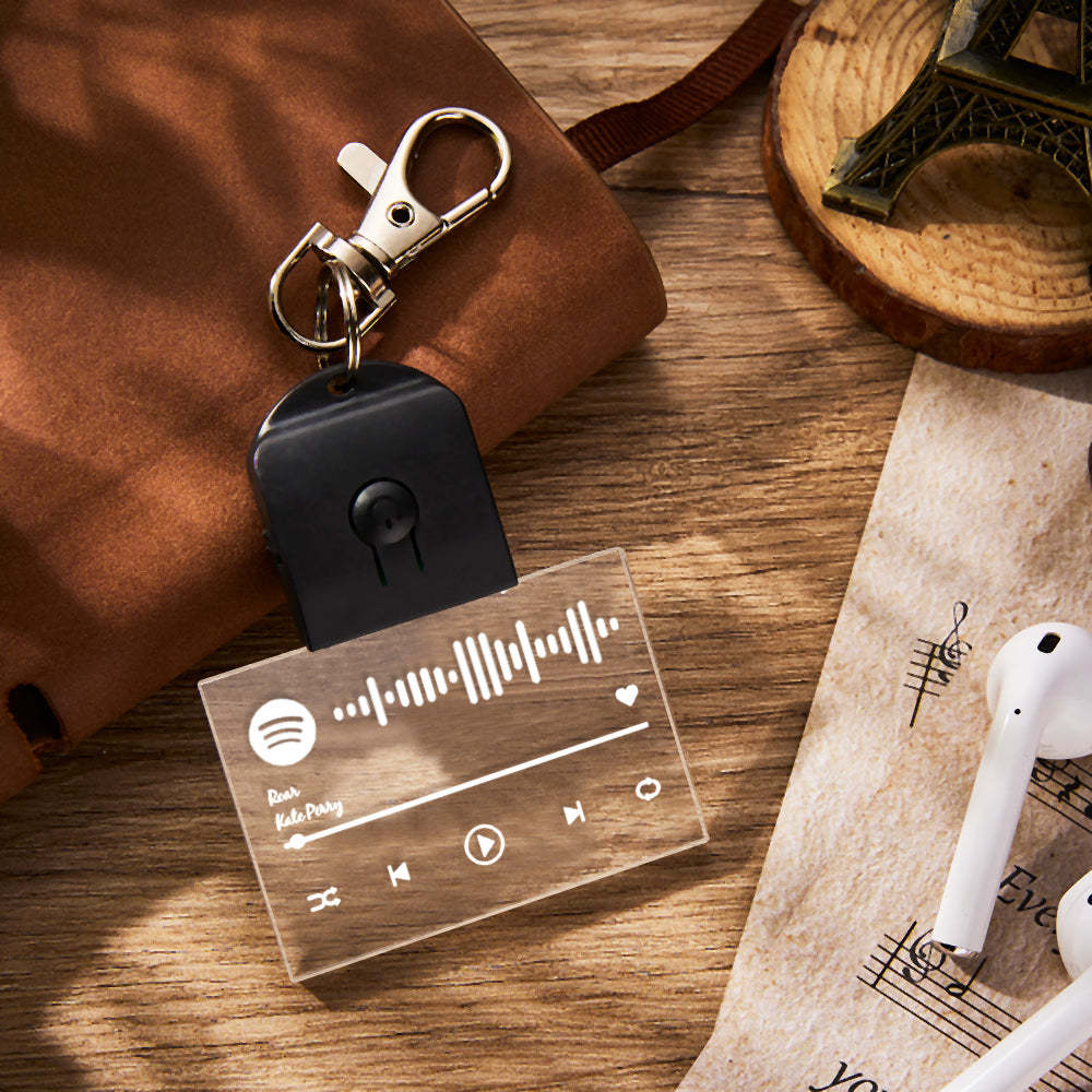 Scannable Spotify Code 7 Colors Light Up Keychain Personalized LED Acrylic Keyring Creative Gifts - yournamenecklaceuk