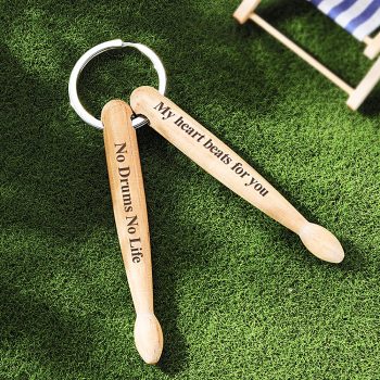 Custom Engraved Keychain Personalized Wooden Drumstick Keychain Creative Gift for Drummers - yournamenecklaceuk