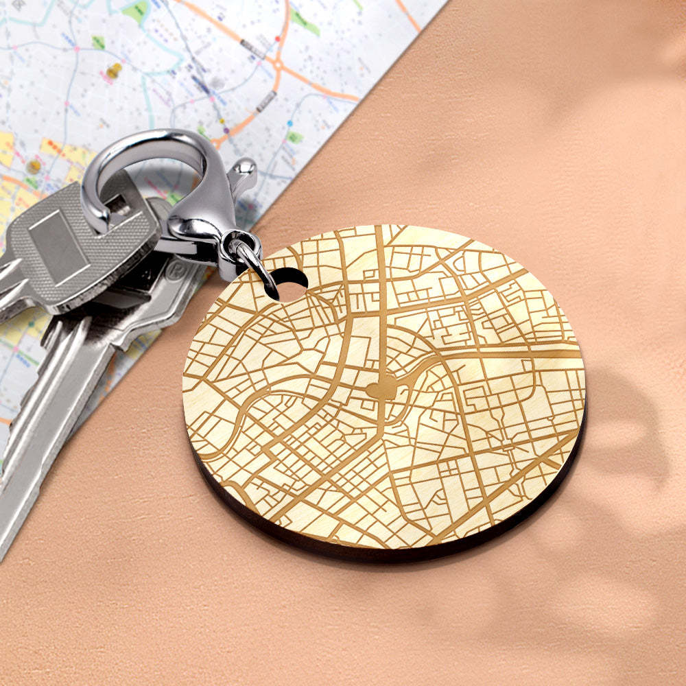 Personalized Map Keychain Custom Engraved Keychain Gifts for Him or Her - yournamenecklaceuk