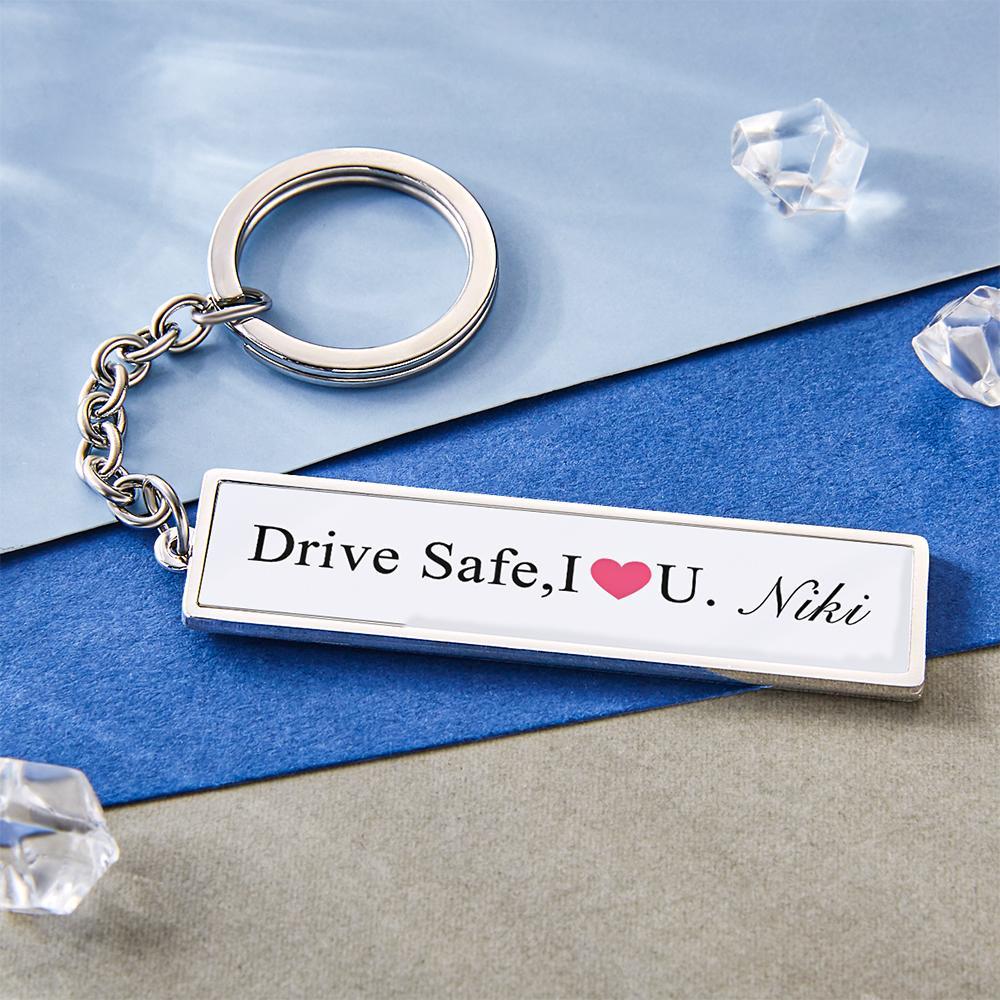 Custom Engraved Keychain Drive Safe Creative Gifts - yournamenecklaceuk