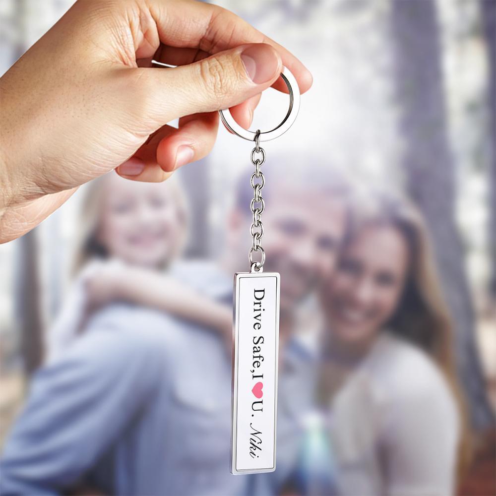 Custom Engraved Keychain Drive Safe Creative Gifts - yournamenecklaceuk