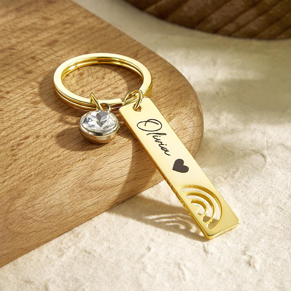 Custom Engraved Keychain Creative Rainbow Unique Gifts - yournamenecklaceuk