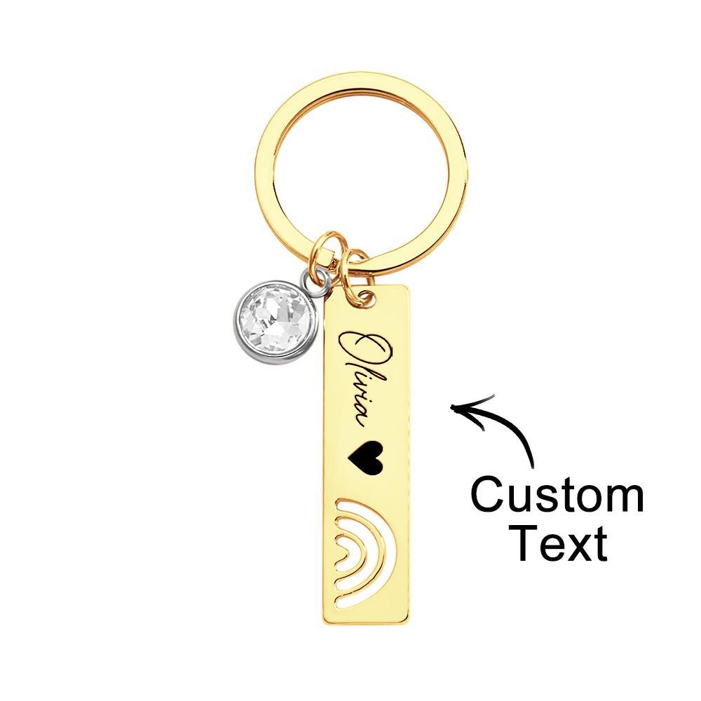 Custom Engraved Keychain Creative Rainbow Unique Gifts - yournamenecklaceuk