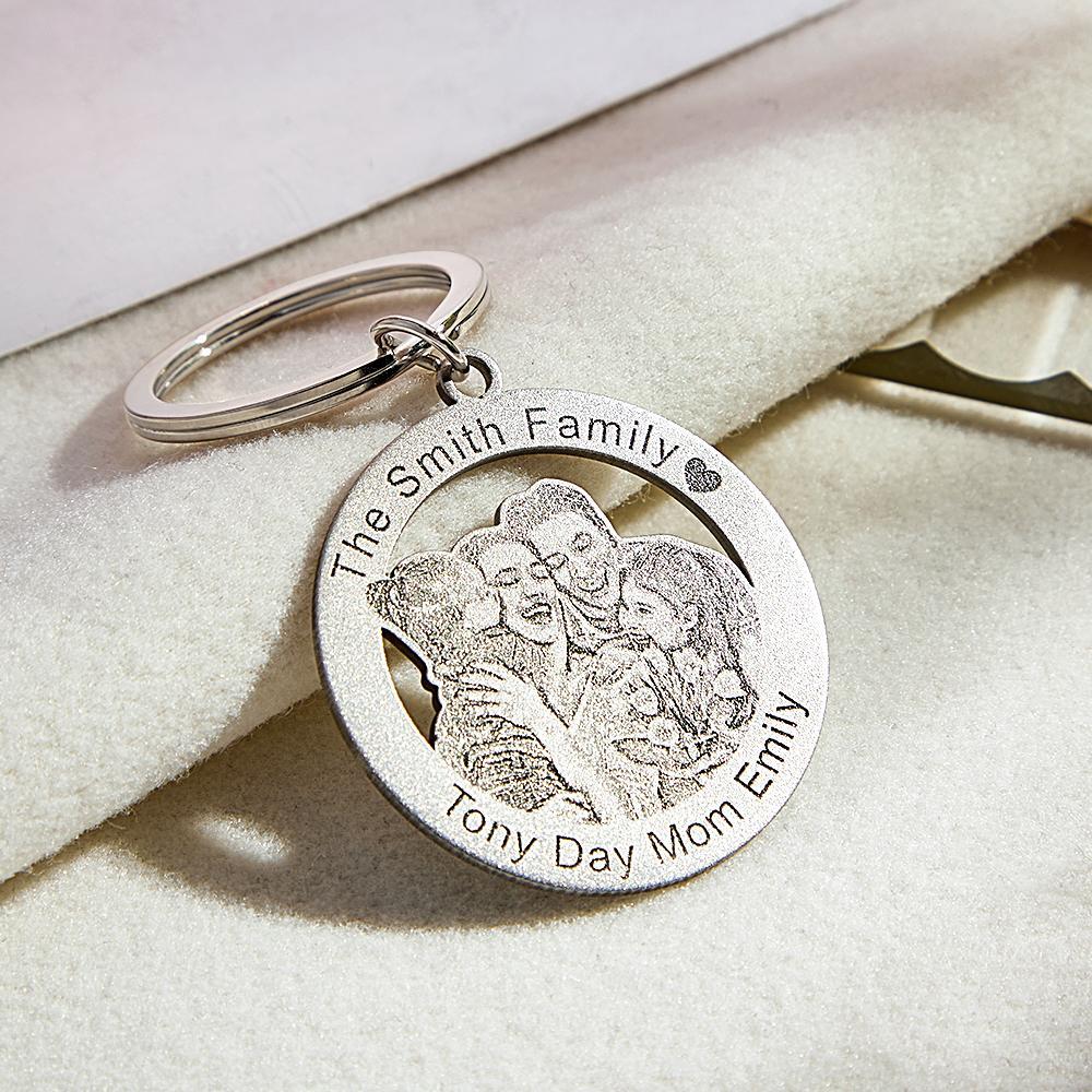 Custom Photo Keychain Creative Family Theme Gifts - yournamenecklaceuk