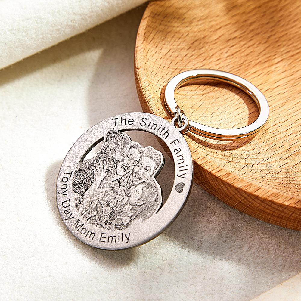 Custom Photo Keychain Creative Family Theme Gifts - yournamenecklaceuk