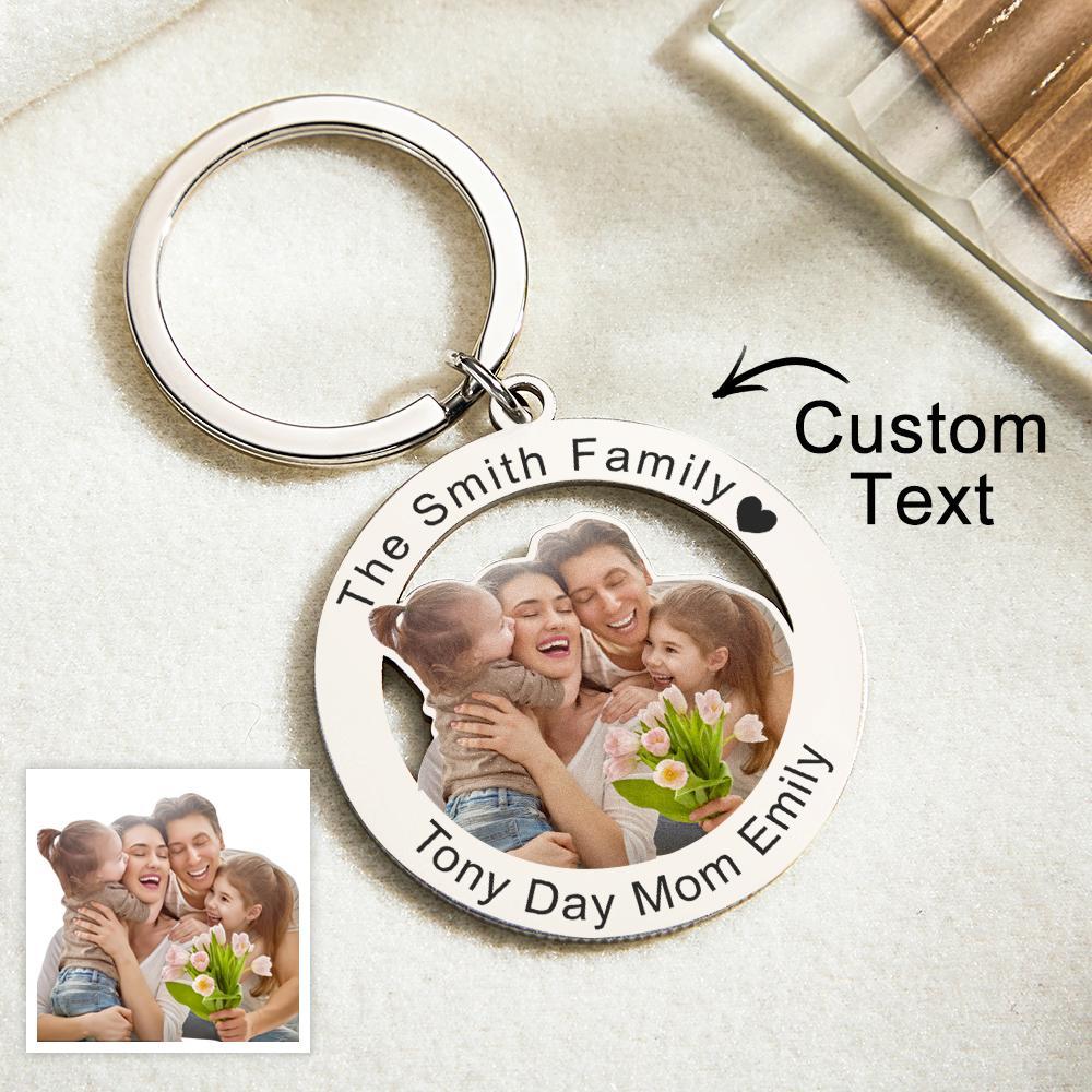 Custom Photo Keychain Creative Family Theme Gifts - yournamenecklaceuk